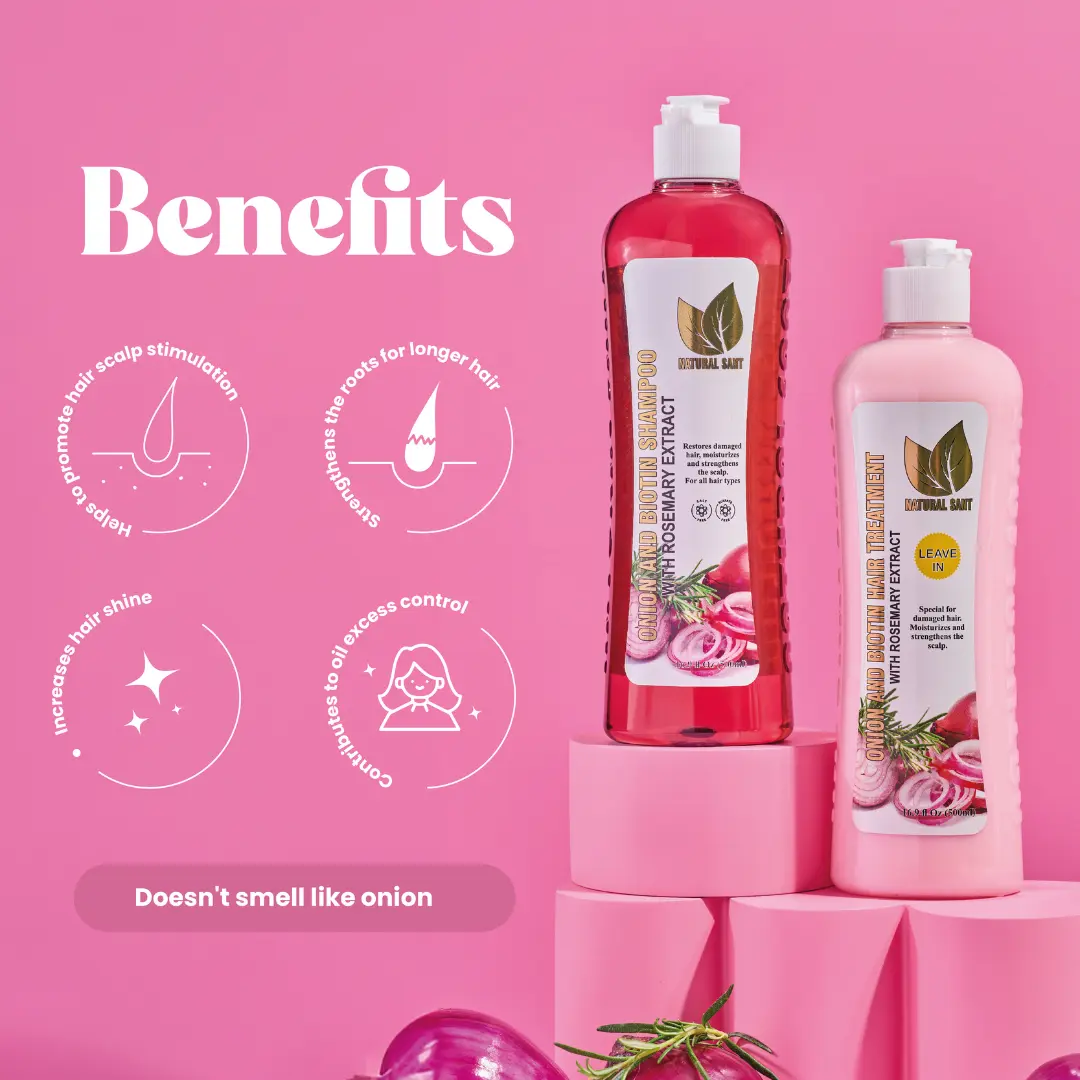 🔥[5𝟎% 𝐎𝐅𝐅 𝐋𝐀𝐒𝐓 𝐓𝐇𝐑𝐄𝐄 𝐃𝐀𝐘𝐒]Natural Sant Onion, Rosemary and BiotinShampoo & Treatment (16 FI Oz/500 ml)Conditioning Restorative-JKL