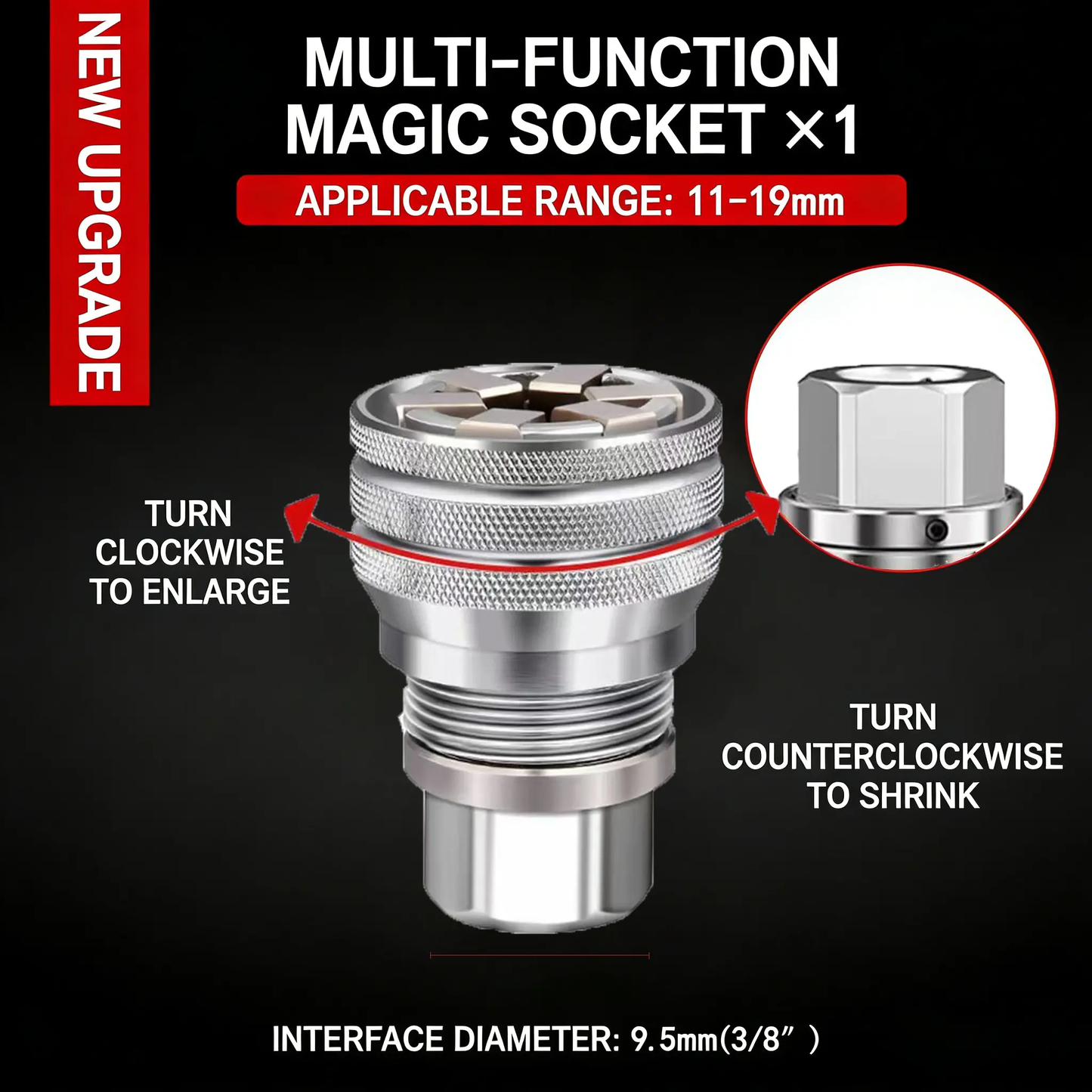 🔥[5𝟎% 𝐎𝐅𝐅 𝐋𝐀𝐒𝐓 𝐓𝐇𝐑𝐄𝐄 𝐃𝐀𝐘𝐒]Multi-Function Universal Socket Wrench Tool - Universal Maintenance Tool, Adjustable Universal Socket Wrench, Universal Socket Tool for 3/8" Drive Ratchet Torque Wrench & Power Drill (Connecting rod random color)-JKL