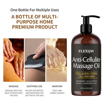 🔥[5𝟎% 𝐎𝐅𝐅 𝐋𝐀𝐒𝐓 𝐓𝐇𝐑𝐄𝐄 𝐃𝐀𝐘𝐒]Naturals Cellulite Massage Oil 8oz - Smooth the Appearance of Cellulite - Body Care & Skin Care Massage Oil - Topical Collagen and Plant Stem Cell Body Oil to Restore Texture and Elasticity - Soothing Body Oil-JKL
