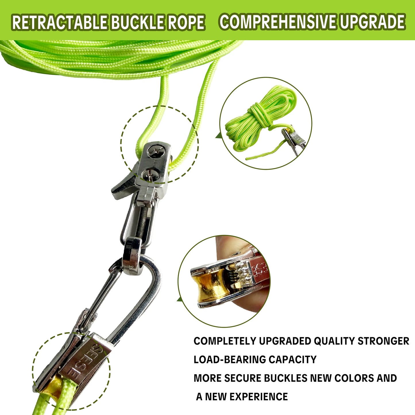 🔥[5𝟎% 𝐎𝐅𝐅 𝐋𝐀𝐒𝐓 𝐓𝐇𝐑𝐄𝐄 𝐃𝐀𝐘𝐒] 【SummerVibes】Retractable Buckle Rope-Adjustable Ropes 2026 New Rope Roller with Accessory Cord - Easy Secure Tie Down for Outdoor,Camping, Marine Rope,and Boating Guy Lines ,Tools Gadgets,Truck Stuff ,Car Essentials-JKL
