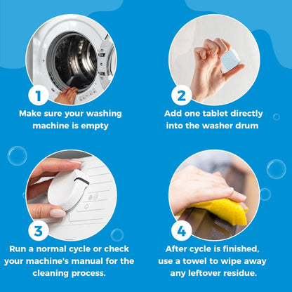 🔥[7𝟎% 𝐎𝐅𝐅 𝐋𝐀𝐒𝐓 𝐓𝐇𝐑𝐄𝐄 𝐃𝐀𝐘𝐒]Washing Machine Cleaner Descaler 12 Pack - Deep Cleaning Tablets For HE Front Loader & Top Load Washer, Septic Safe Eco-Friendly Deodorizer, Clean Inside Drum And Laundry Tub Seal - 12 Month Supply-LP