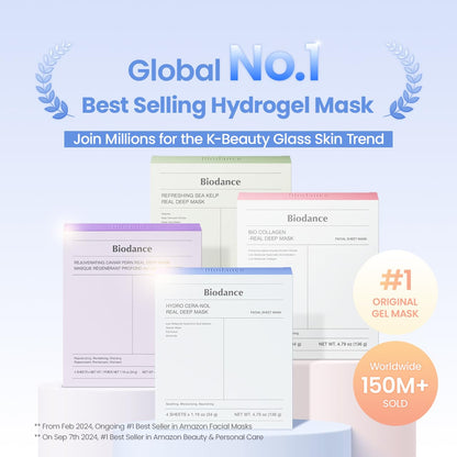 🔥[5𝟎% 𝐎𝐅𝐅 𝐋𝐀𝐒𝐓 𝐓𝐇𝐑𝐄𝐄 𝐃𝐀𝐘𝐒]BIODANCE Hydro Cera-nol Real Deep Mask, Hydrating Overnight Hydrogel Face Mask, Moisturizing, Redness Reducing, Quick Soothing, After Sun Care, Sunburn Relief, Korean Skin Care |1.19oz(34g) x4ea-JKL