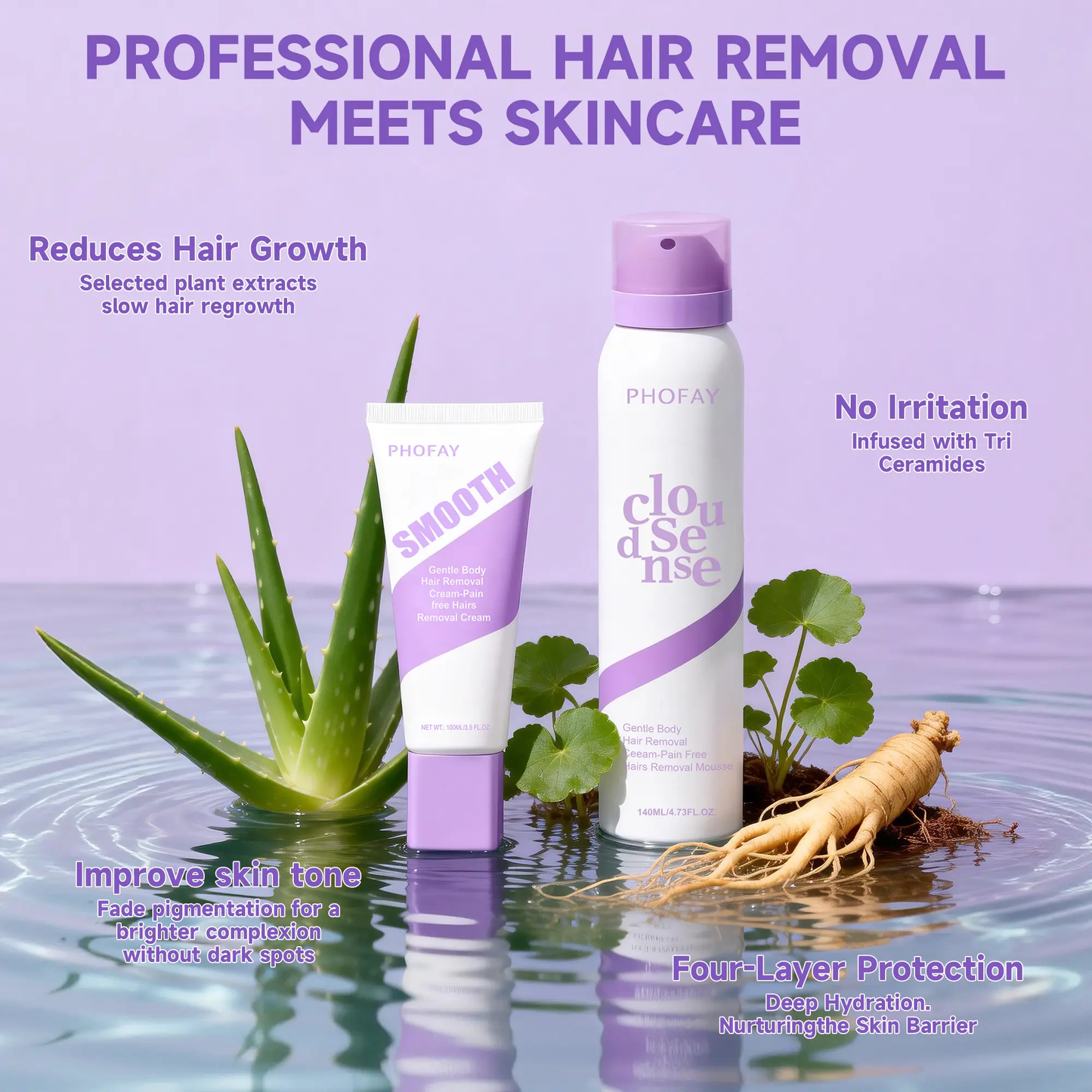 🔥[5𝟎% 𝐎𝐅𝐅 𝐋𝐀𝐒𝐓 𝐓𝐇𝐑𝐄𝐄 𝐃𝐀𝐘𝐒]Bikini Pain-Free Hair Removal Cream for Sensitive Skin, Hypoallergenic Formula-Gentle & Fast-Acting Depilatory with Citrus Scent, Aloe & Hyaluronic Acid for Soothing Care, Suitable for Men & Women-JKL