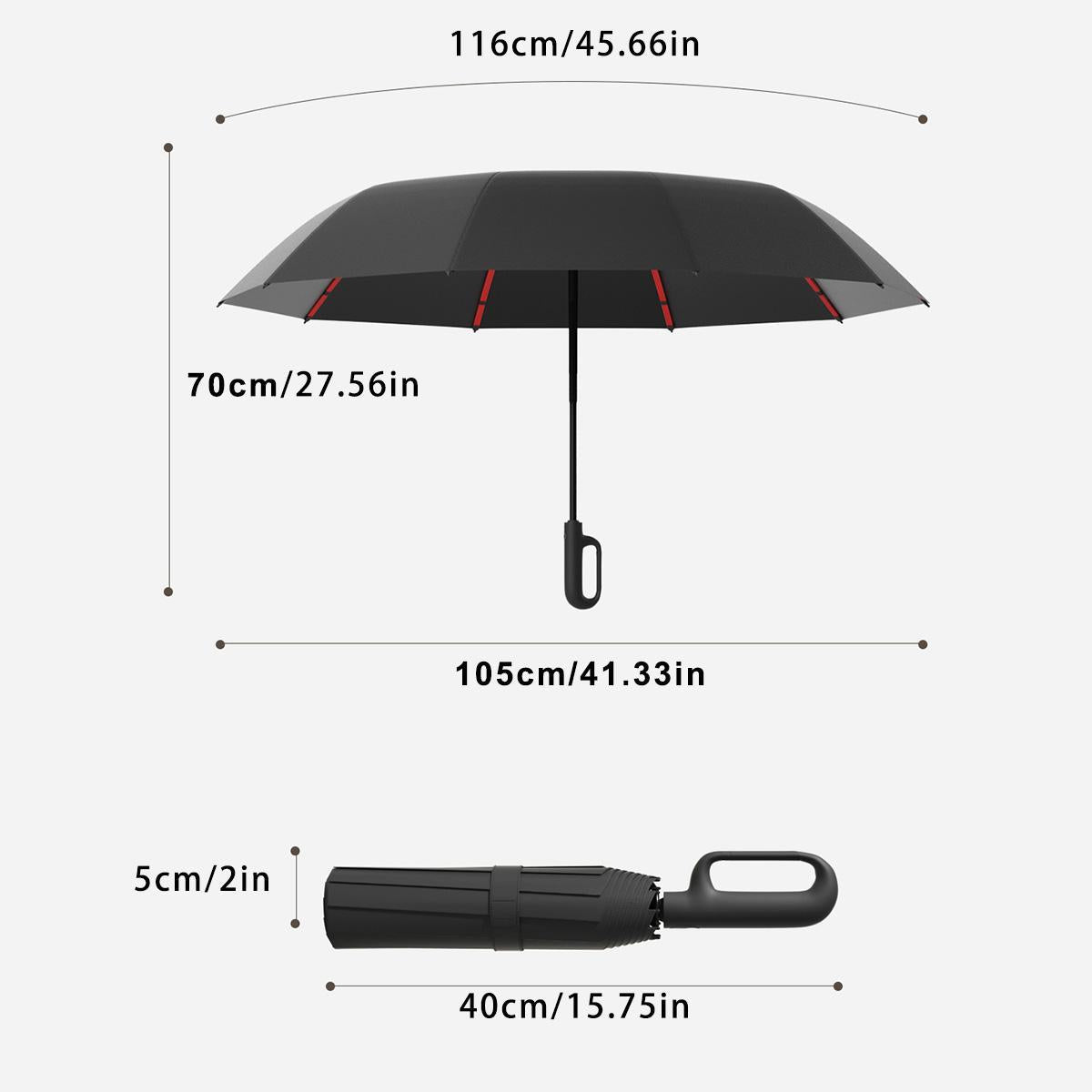 🔥[5𝟎% 𝐎𝐅𝐅 𝐋𝐀𝐒𝐓 𝐓𝐇𝐑𝐄𝐄 𝐃𝐀𝐘𝐒]Automatic Folding Umbrella, 1 Count/60pcs Portable Rain Umbrella with Loop Buckle, Windproof & Waterproof Umbrella for Men & Women-JKL