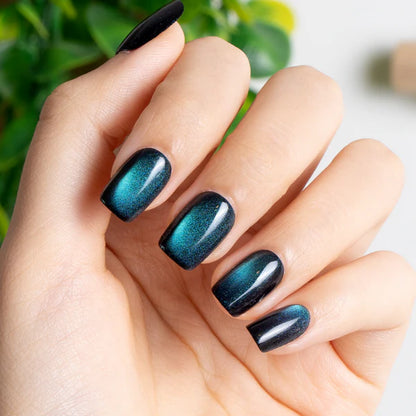30PCS Cat Eye Press-On Nails Kit, CurvLife Soft Gel Nail Tips with 4 Magical Galaxy Shades.Shimmering Aurora Cat Eye Effect, 30 Nails Per Style, 15 Sizes for Perfect Fit, Durable & Easy to Apply-BP