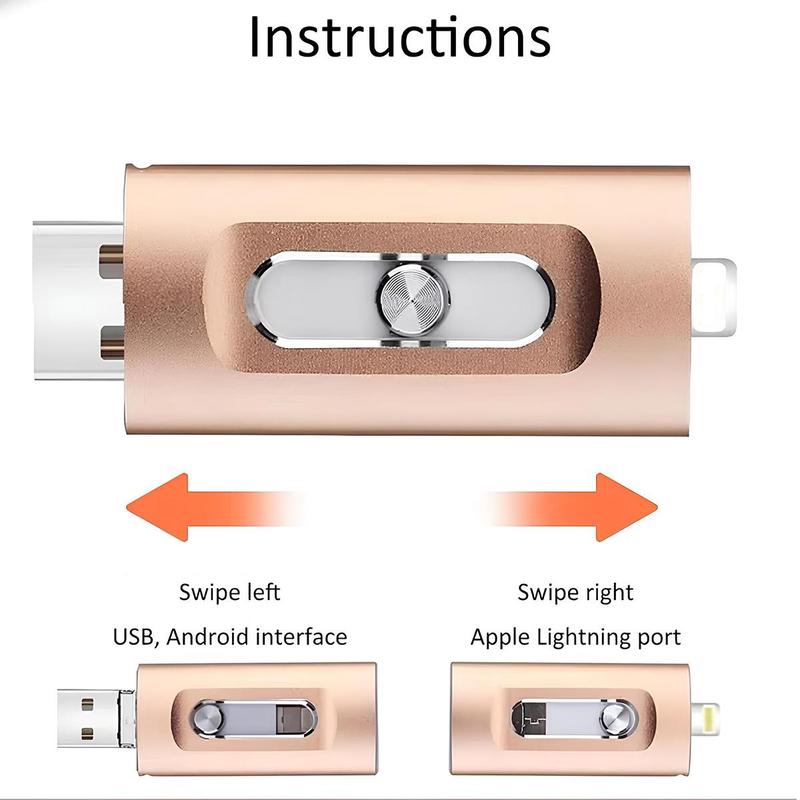 🔥[5𝟎% 𝐎𝐅𝐅 𝐋𝐀𝐒𝐓 𝐓𝐇𝐑𝐄𝐄 𝐃𝐀𝐘𝐒]3 in 1 Flash Drive,High Speed USB 3.0 Memory Storage,OTG Flash Pen Drive with Free Type-C Adapter for iPhones/Android/PC and More-LP