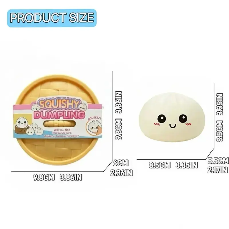 Expressive Big Dumpling Squishy - Blind Box,Mysecret Bun Fidget Toy, Soft TPR Material,Stress Relief, Unboxing Surprise, Random Styleper Pack.Valentine's Day and Easter gifts,suitable for children to exchange gifts（6 colors + 1 random color）-JKL