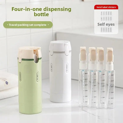 🔥[5𝟎% 𝐎𝐅𝐅 𝐋𝐀𝐒𝐓 𝐓𝐇𝐑𝐄𝐄 𝐃𝐀𝐘𝐒]4-in-1 Travel Dispenser Bottle for Toiletries Portable Cosmetic Shampoo Storage Lotion Compact Plastic Container Wholesale Easy Press Smooth Flow bottle-JKL