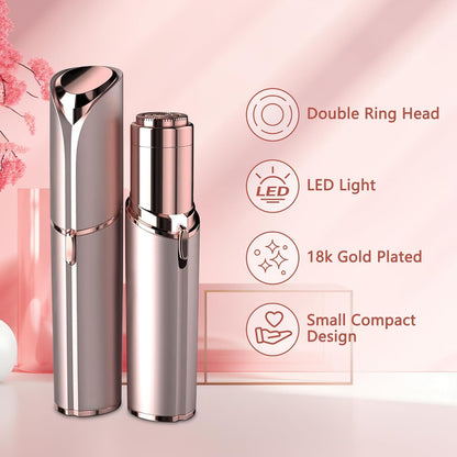 🔥[5𝟎% 𝐎𝐅𝐅 𝐋𝐀𝐒𝐓 𝐓𝐇𝐑𝐄𝐄 𝐃𝐀𝐘𝐒]Facial Hair Remover for Women - as Seen on TV Painless Face Shaver - Electric Hair Removal Device for Face Lips Peach Fuzz with Light (Rose Gold)-JKL