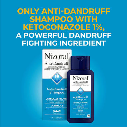 🔥[5𝟎% 𝐎𝐅𝐅 𝐋𝐀𝐒𝐓 𝐓𝐇𝐑𝐄𝐄 𝐃𝐀𝐘𝐒]Nizoral Anti-Dandruff Shampoo with 1% Ketoconazole, Fresh Scent, 7 Fl Oz-JKL