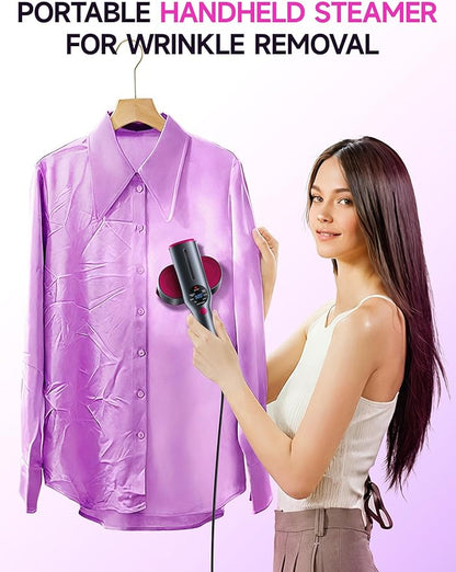 DRFLASH 2-in-1 Steamer & Iron for Clothes,15s Fast Heat-up 1200W Portable Handheld Garment Steamer,Travel Size with Large Ceramic Heat Panel,Quick Wrinkle Removal,110V-120V-BP