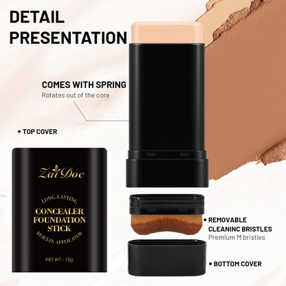 🔥[5𝟎% 𝐎𝐅𝐅 𝐋𝐀𝐒𝐓 𝐓𝐇𝐑𝐄𝐄 𝐃𝐀𝐘𝐒]Zaidoc 7-color Dual -Ended ConcealerFoundation Stick, 2-in-1 Long-LastingFoundation and Concealer with Brush, CreamyFull Coverage for Dark Circles & Blemishes,Hydrating Olive & Camellia, 2.09 Oz-JKL