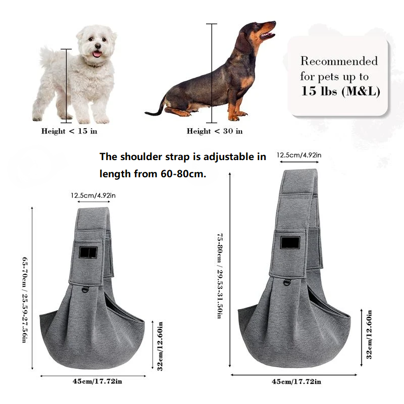 🔥[50% 𝐎𝐅𝐅 𝐋𝐀𝐒𝐓 𝐓𝐇𝐑𝐄𝐄 𝐃𝐀𝐘𝐒]Dog & Cat Sling for Small and Medium Pets Up to 15lbs with Adjustable Padded Shoulder Breathable Portable Carrier for Outside Travel Shopping Animal-LU