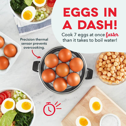 🔥[5𝟎% 𝐎𝐅𝐅 𝐋𝐀𝐒𝐓 𝐓𝐇𝐑𝐄𝐄 𝐃𝐀𝐘𝐒]Rapid Egg Cooker - Boiler, Poacher & Steamer - Includes Measuring & Recipe Guide - Dishwasher Safe - BPA Free - Holds 7 Eggs, Black-JKL