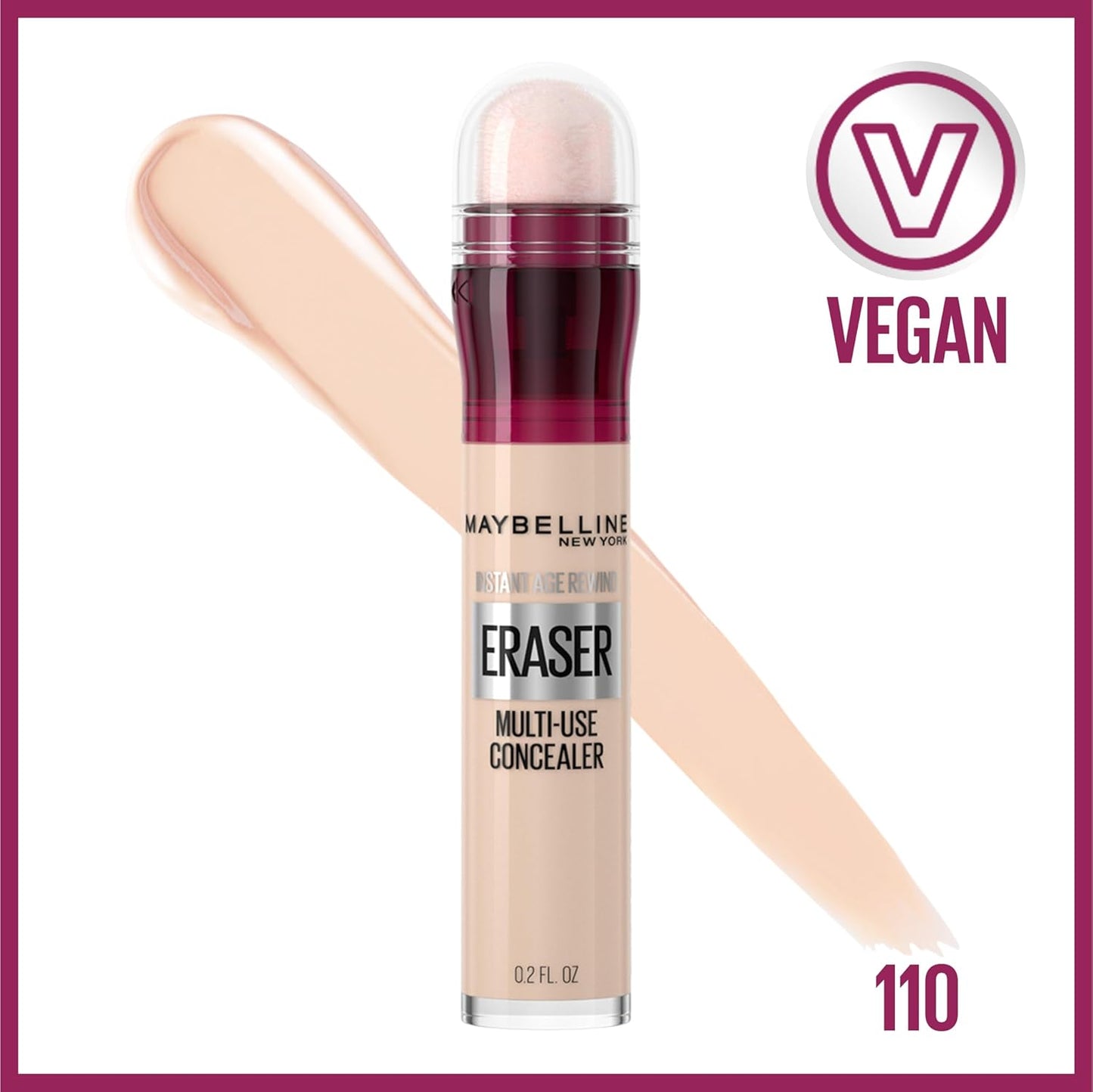 🔥[5𝟎% 𝐎𝐅𝐅 𝐋𝐀𝐒𝐓 𝐓𝐇𝐑𝐄𝐄 𝐃𝐀𝐘𝐒]Maybelline Instant Age Rewind Eraser Dark Circles Treatment Multi-Use Concealer, 110, 1 Count (Packaging May Vary)-JKL