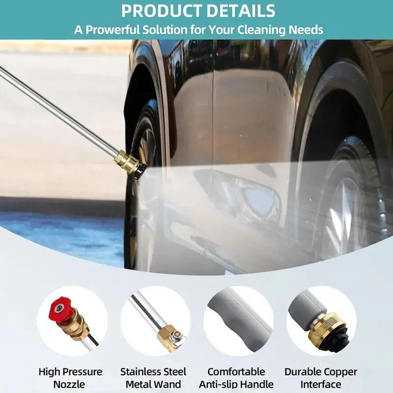 🔥[5𝟎% 𝐎𝐅𝐅 𝐋𝐀𝐒𝐓 𝐓𝐇𝐑𝐄𝐄 𝐃𝐀𝐘𝐒]Jet Nozzle Power Washer for Garden Hose, Includes 2 High-Pressure Nozzles and Quick Connectors | Hydro Jet High Pressure Washer Tools for Car Wash, Patio, Driveway & Outdoor Cleaning-JKL