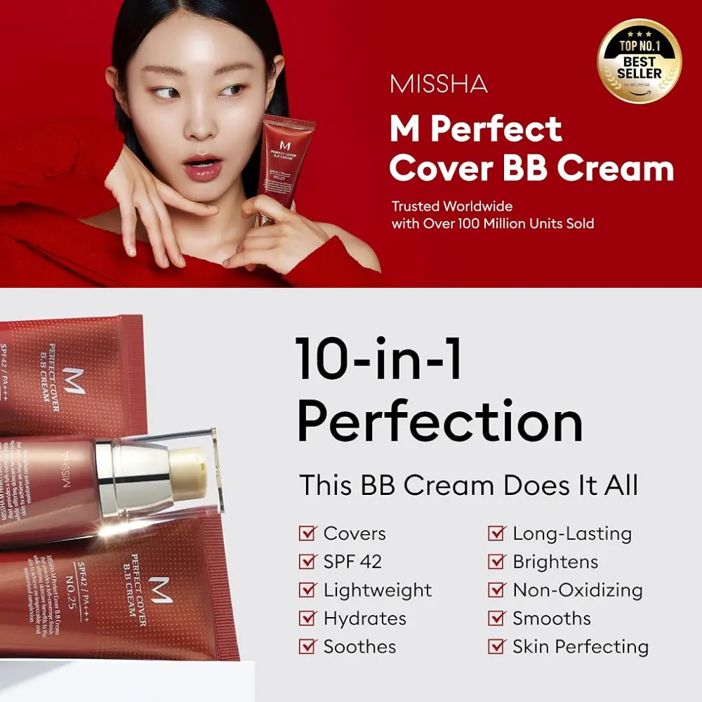 🔥[5𝟎% 𝐎𝐅𝐅 𝐋𝐀𝐒𝐓 𝐓𝐇𝐑𝐄𝐄 𝐃𝐀𝐘𝐒][MISSHA Official] M Perfect Cover BB CreamSPF 42 PA+++(50ml)-JKL