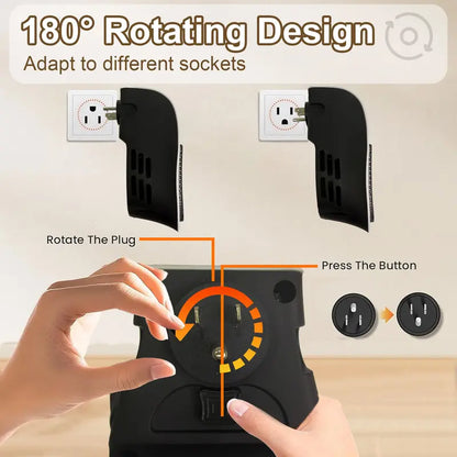 Wall Outlet Space Heater, 450W Plug in Electric Heater with Adjustable Thermostat, Portable Plug in Small Space Heater for Indoor,12H Timer & LED Display, PTC Ceramic Fast Heat Safely for Bedroom Bathroom Office-JKL