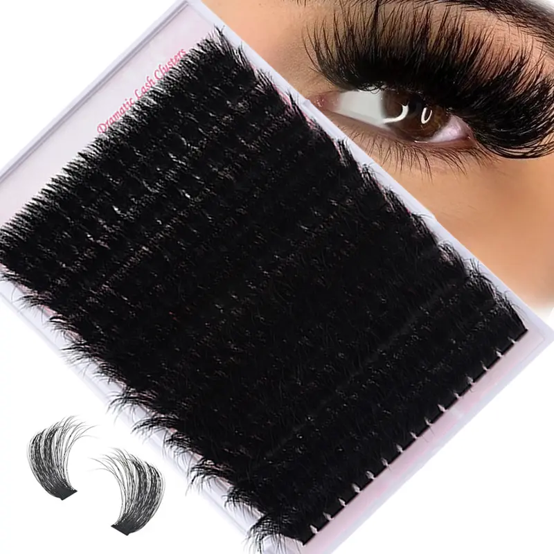 🔥[5𝟎% 𝐎𝐅𝐅 𝐋𝐀𝐒𝐓 𝐓𝐇𝐑𝐄𝐄 𝐃𝐀𝐘𝐒]16-25mm Fluffy Lash Clusters 300D High-Density Soft D-Curl Individual Mega Volume Lashes for Beginners Makeup Lightweight Plant Fiber Easy Application-JKL