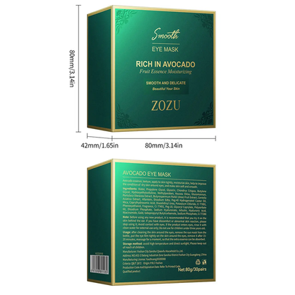 🔥[5𝟎% 𝐎𝐅𝐅 𝐋𝐀𝐒𝐓 𝐓𝐇𝐑𝐄𝐄 𝐃𝐀𝐘𝐒]Avocado Moisturizing Eye bagMask,60pcs/setUnder Eye Mask, Eye Care Product for Dark EyeBags, Skin Care Gift Moisturizer HydratingComfort-JKL