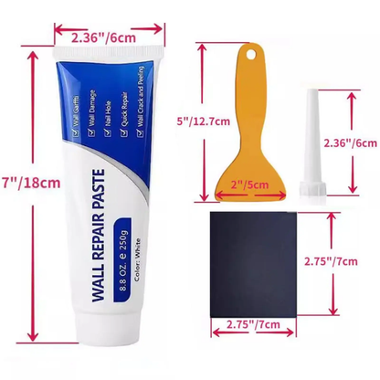 🔥[5𝟎% 𝐎𝐅𝐅 𝐋𝐀𝐒𝐓 𝐓𝐇𝐑𝐄𝐄 𝐃𝐀𝐘𝐒]Drywall Patch Repair Kit 250g Wall Mending Agent Multi-functional Quick-drying Paste Adhesive Heavy Duty Concrete Sealant Waterproof Self-adhesive（Two-piece set）-JKL