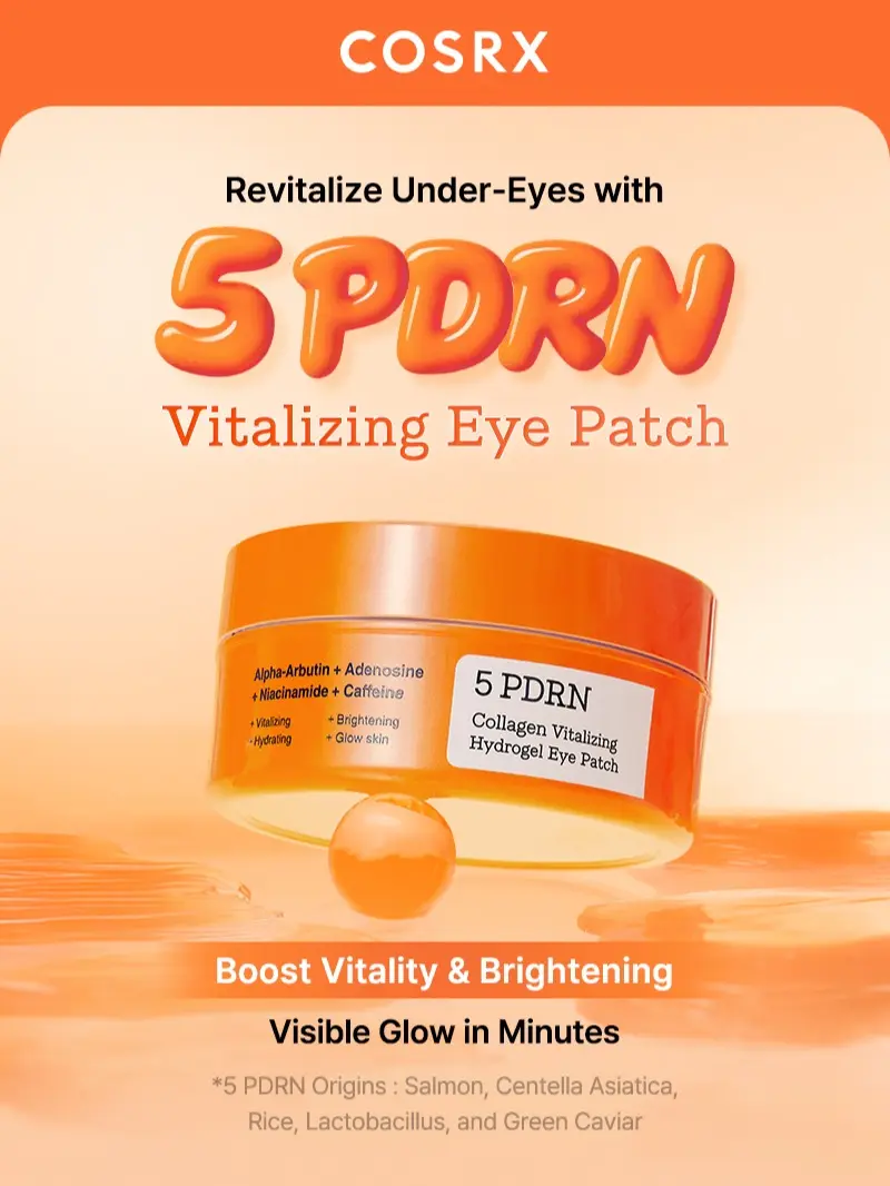 🔥[5𝟎% 𝐎𝐅𝐅 𝐋𝐀𝐒𝐓 𝐓𝐇𝐑𝐄𝐄 𝐃𝐀𝐘𝐒][NEW] [COSRX Official] 5 PDRN CollagenVitalizing Hydrogel Eye Patch (60pcs) - DarkCircle Eraser & Anti-Wrinkle |5 Types of PDRNVitamin C + Glutathione + Niacinamide IALL INONE EYE PATCH-JKL