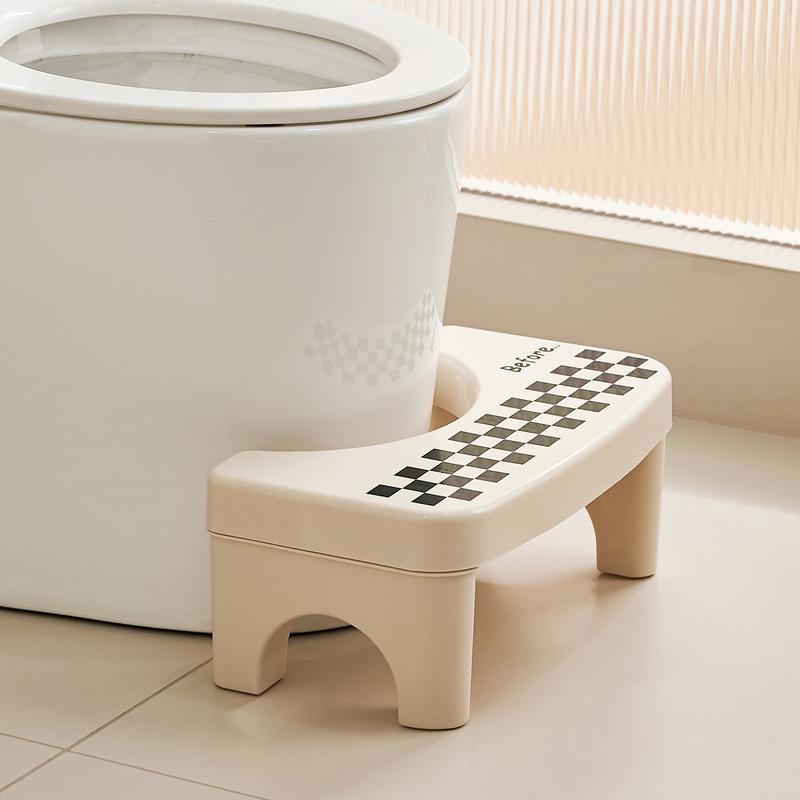 Adult Bathroom Toilet Stool, 1 Plastic Portable Footstool, Bathroom Non-slip Toilet Auxiliary Step Stool FathersDayGift-AD0
