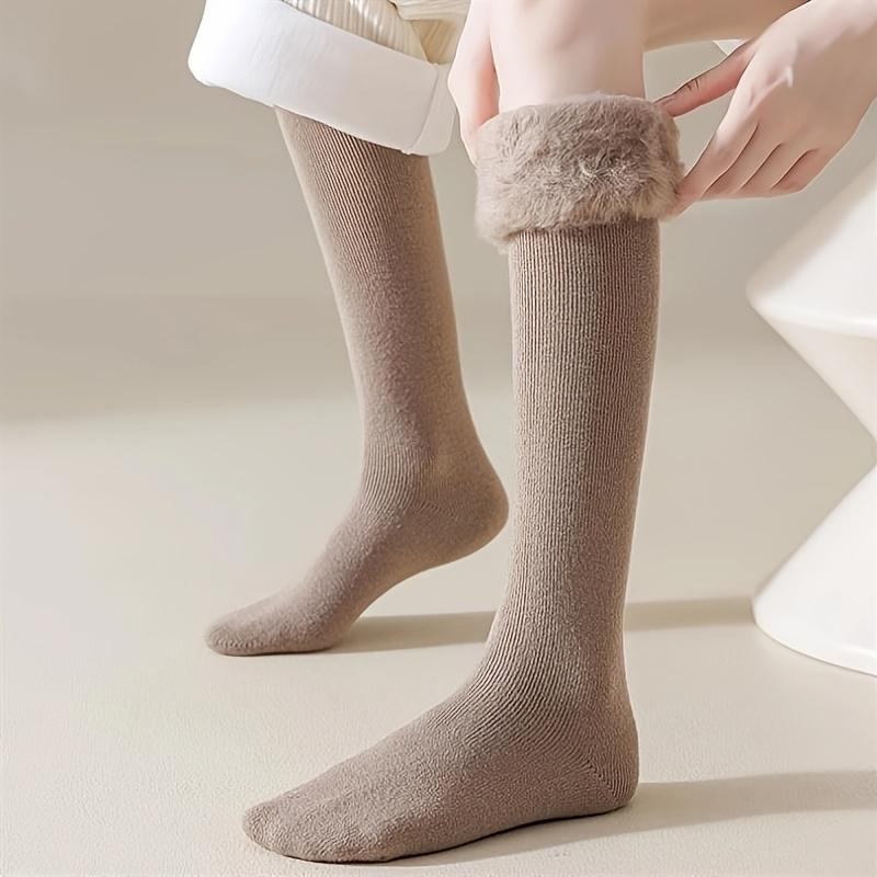 3-Pair Women's Heavy Duty Thermal Over-the-Knee socks - Extreme Cold Weather - Thick Insulated Leg Warmers, Everyday & Special Occasions, Winter Socks, Occasion Wear Warmth, Ribbed Cuff Warmth, Warm Weather Gear, Plush Fabric Interior-OA