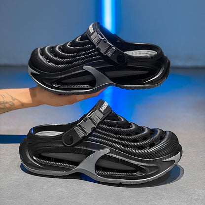 Summer Men's Clogs Outdoor Thick Sole Non-Slip Odor Resistant Durable Quick Drying Soft Beach Sandals-OA