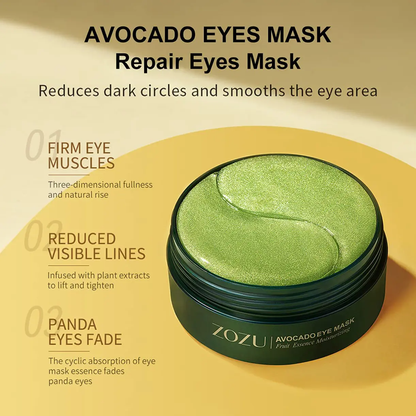 🔥[5𝟎% 𝐎𝐅𝐅 𝐋𝐀𝐒𝐓 𝐓𝐇𝐑𝐄𝐄 𝐃𝐀𝐘𝐒]Avocado Moisturizing Eye bagMask,60pcs/setUnder Eye Mask, Eye Care Product for Dark EyeBags, Skin Care Gift Moisturizer HydratingComfort-JKL