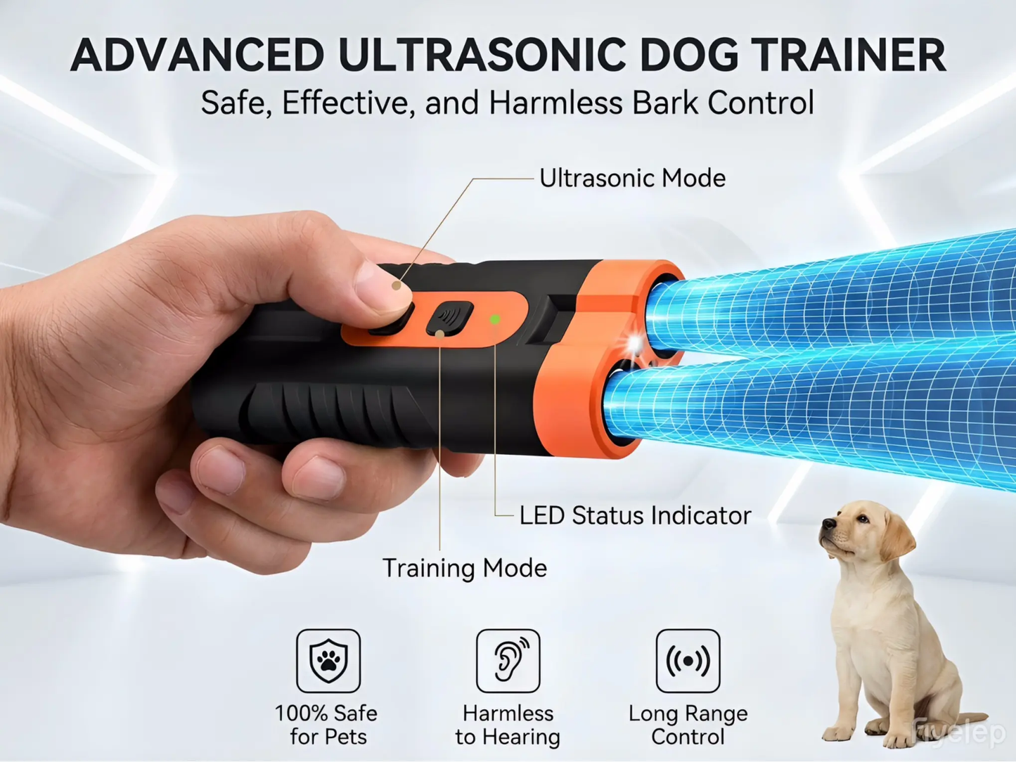 🔥[5𝟎% 𝐎𝐅𝐅 𝐋𝐀𝐒𝐓 𝐓𝐇𝐑𝐄𝐄 𝐃𝐀𝐘𝐒]Ultrasonic Dog Barking Deterrent Training Tool - Rechargeable USB-Charged, Dual Emitter, 50ft Range, 25KHz Frequency, Flashlight, Portable Grip, Kit Included for Indoor & Outdoor Dog Behavior Control-JKL