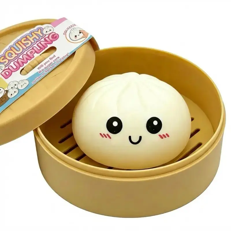 Expressive Big Dumpling Squishy - Blind Box,Mysecret Bun Fidget Toy, Soft TPR Material,Stress Relief, Unboxing Surprise, Random Styleper Pack.Valentine's Day and Easter gifts,suitable for children to exchange gifts（6 colors + 1 random color）-JKL
