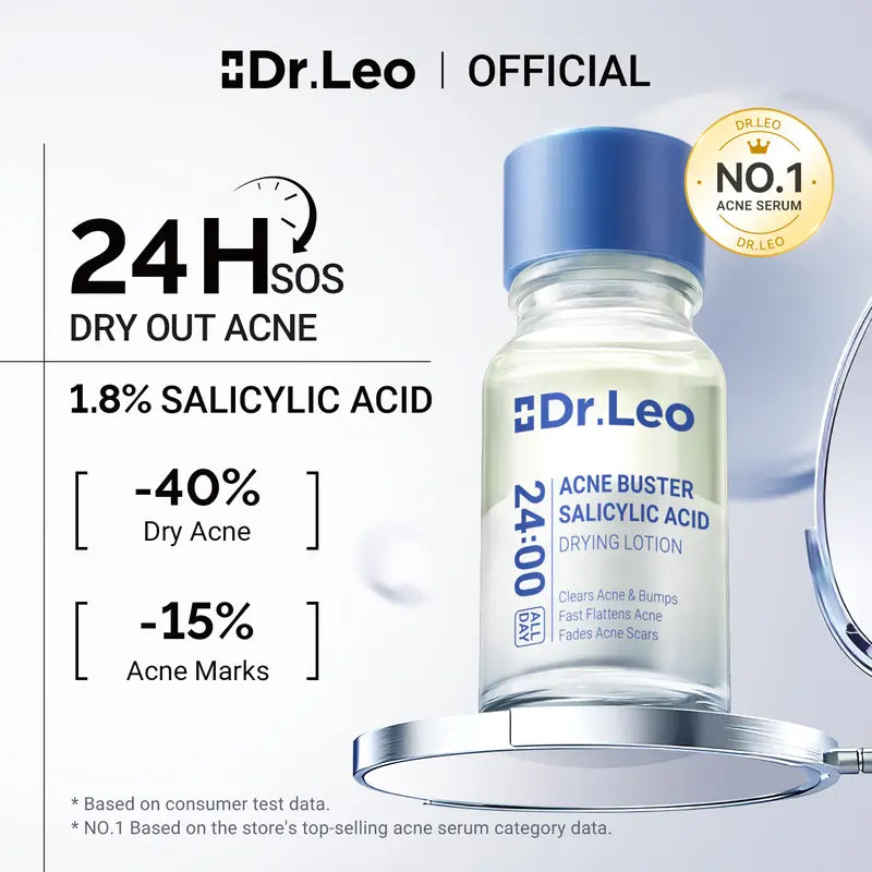 🔥[5𝟎% 𝐎𝐅𝐅 𝐋𝐀𝐒𝐓 𝐓𝐇𝐑𝐄𝐄 𝐃𝐀𝐘𝐒]Dr.Leo Salicylic Acid Drying Lotion | 24H Pimple Relief, Fade Acne Marks, Reduce Inflammation, Oil Control, for Sensitive Skin-JKL