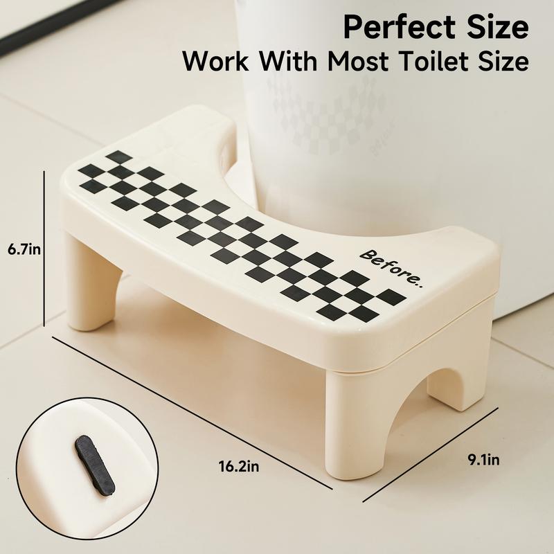 Adult Bathroom Toilet Stool, 1 Plastic Portable Footstool, Bathroom Non-slip Toilet Auxiliary Step Stool FathersDayGift-AD0