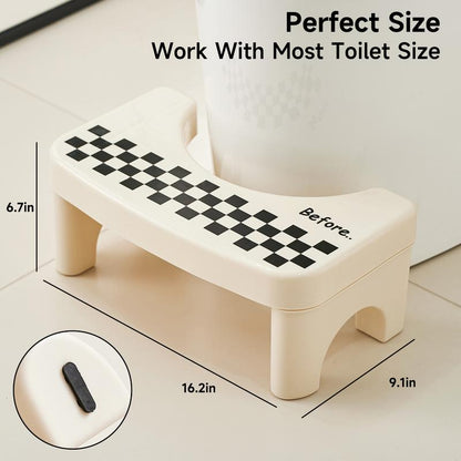 Adult Bathroom Toilet Stool, 1 Plastic Portable Footstool, Bathroom Non-slip Toilet Auxiliary Step Stool FathersDayGift-AD0