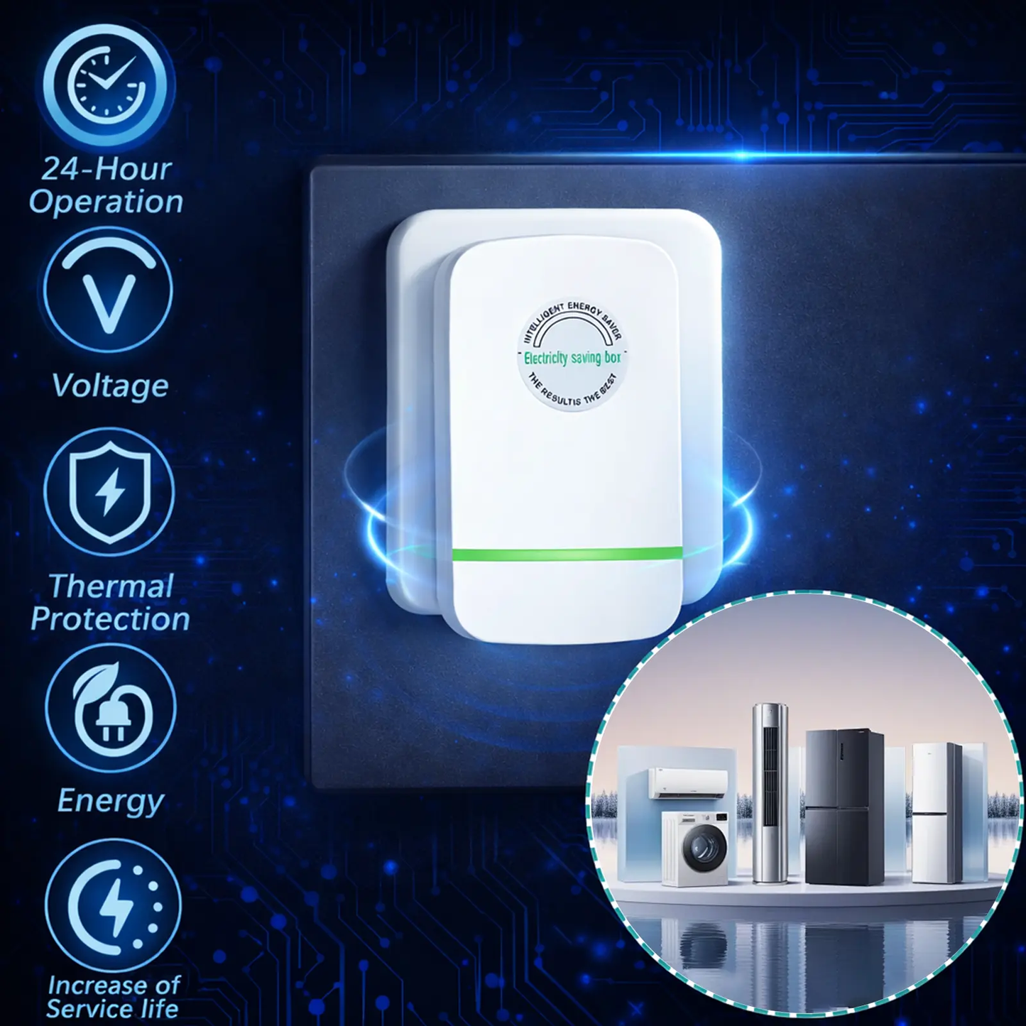 🔥[5𝟎% 𝐎𝐅𝐅 𝐋𝐀𝐒𝐓 𝐓𝐇𝐑𝐄𝐄 𝐃𝐀𝐘𝐒]Plug In Power Box with US Plug, Compact Plug-In Device with Indicator Light for Home Office-JKL