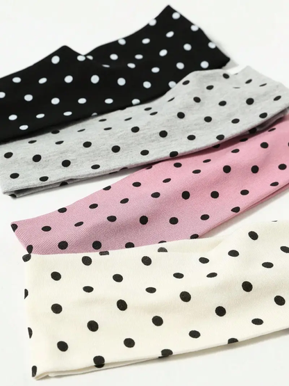 🔥[5𝟎% 𝐎𝐅𝐅 𝐋𝐀𝐒𝐓 𝐓𝐇𝐑𝐄𝐄 𝐃𝐀𝐘𝐒]Polka Dot Pattern Hair Band, Casual Simple Hair Accessories for Women & Girls, Minimalist Headwear Suitable for Thick Hair-JKL