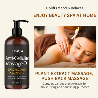 🔥[5𝟎% 𝐎𝐅𝐅 𝐋𝐀𝐒𝐓 𝐓𝐇𝐑𝐄𝐄 𝐃𝐀𝐘𝐒]Naturals Cellulite Massage Oil 8oz - Smooth the Appearance of Cellulite - Body Care & Skin Care Massage Oil - Topical Collagen and Plant Stem Cell Body Oil to Restore Texture and Elasticity - Soothing Body Oil-JKL