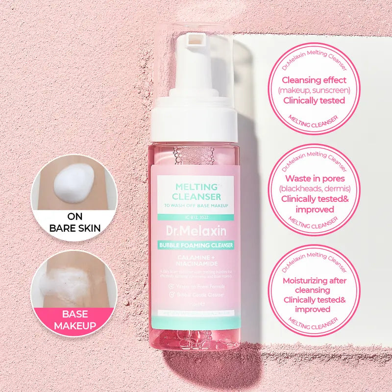 🔥[5𝟎% 𝐎𝐅𝐅 𝐋𝐀𝐒𝐓 𝐓𝐇𝐑𝐄𝐄 𝐃𝐀𝐘𝐒][Dr.Melaxin Official] Melting Cleanse Hypoallergenic Makeup remover with Quick Bubble, Deep Pore Cleansing for all skin type, 150ml-JKL