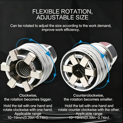 🔥[5𝟎% 𝐎𝐅𝐅 𝐋𝐀𝐒𝐓 𝐓𝐇𝐑𝐄𝐄 𝐃𝐀𝐘𝐒]Multi-Function Universal Socket Wrench Tool - Universal Maintenance Tool, Adjustable Universal Socket Wrench, Universal Socket Tool for 3/8" Drive Ratchet Torque Wrench & Power Drill (Connecting rod random color)-JKL