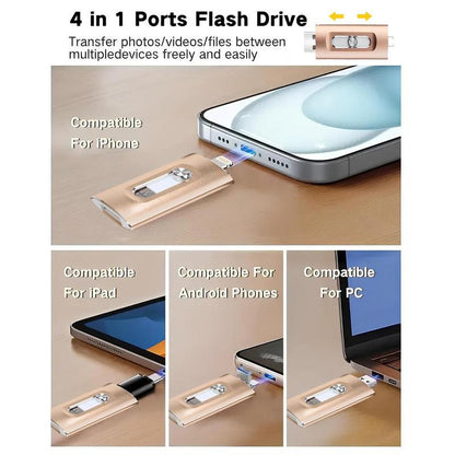 🔥[5𝟎% 𝐎𝐅𝐅 𝐋𝐀𝐒𝐓 𝐓𝐇𝐑𝐄𝐄 𝐃𝐀𝐘𝐒]3 in 1 Flash Drive,High Speed USB 3.0 Memory Storage,OTG Flash Pen Drive with Free Type-C Adapter for iPhones/Android/PC and More-LP