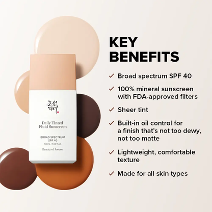 🔥[5𝟎% 𝐎𝐅𝐅 𝐋𝐀𝐒𝐓 𝐓𝐇𝐑𝐄𝐄 𝐃𝐀𝐘𝐒][Beauty of Joseon Official] Daily Tinted FluidSunscreen 50ml Spf Facial-JKL
