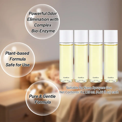 🔥【3S Odor Neutralization】GeniKiss Nano Blue Light Deodorizer, indoor odor removal, pet deodorant. Bio-enzymes break down urine, disinfect and deodorize, Plant-extracted, safe and non-toxic for pets, Floral scent Air Freshener Spray-JKL