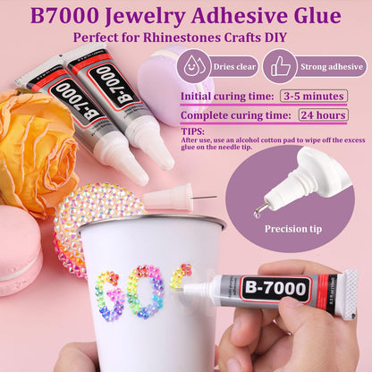 🔥[5𝟎% 𝐎𝐅𝐅 𝐋𝐀𝐒𝐓 𝐓𝐇𝐑𝐄𝐄 𝐃𝐀𝐘𝐒]32000Pcs Resin Jelly Rhinestones for Bedazzling, Multicolor 3mm Flatback Gems for Diamond Art, Bedazzler Kit with 3Pcs 10ml B7000 Jewelry Glue for Nail Art Crafting Book Makeup-JKL