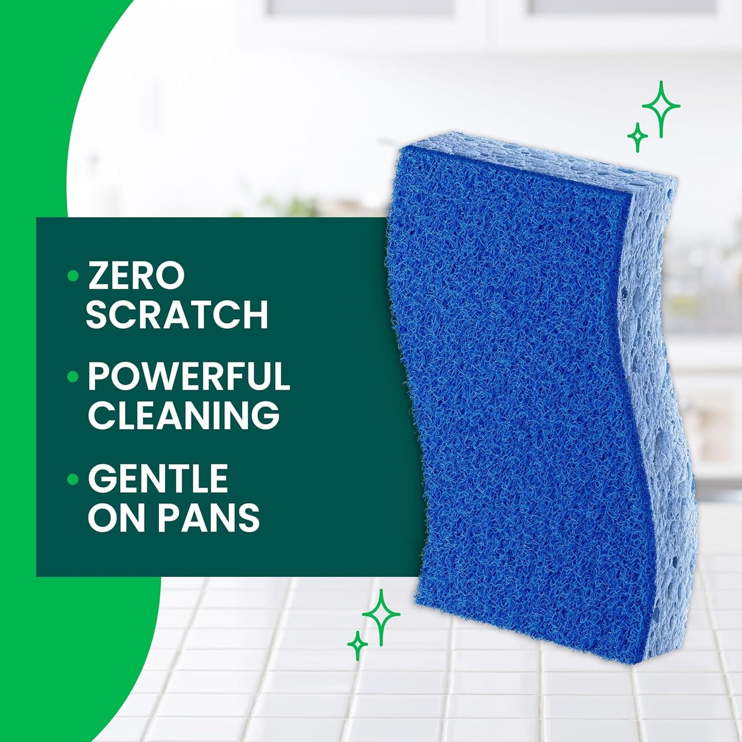 🔥[5𝟎% 𝐎𝐅𝐅 𝐋𝐀𝐒𝐓 𝐓𝐇𝐑𝐄𝐄 𝐃𝐀𝐘𝐒]Zero Scratch Scrub Sponge, 6 Kitchen Sponges for Cleaning Around the Home, Bathroom & More, Scratch-free Dish Scrubber, Multi-surface Safe, Best for Nonstick Pots and Pans-JKL