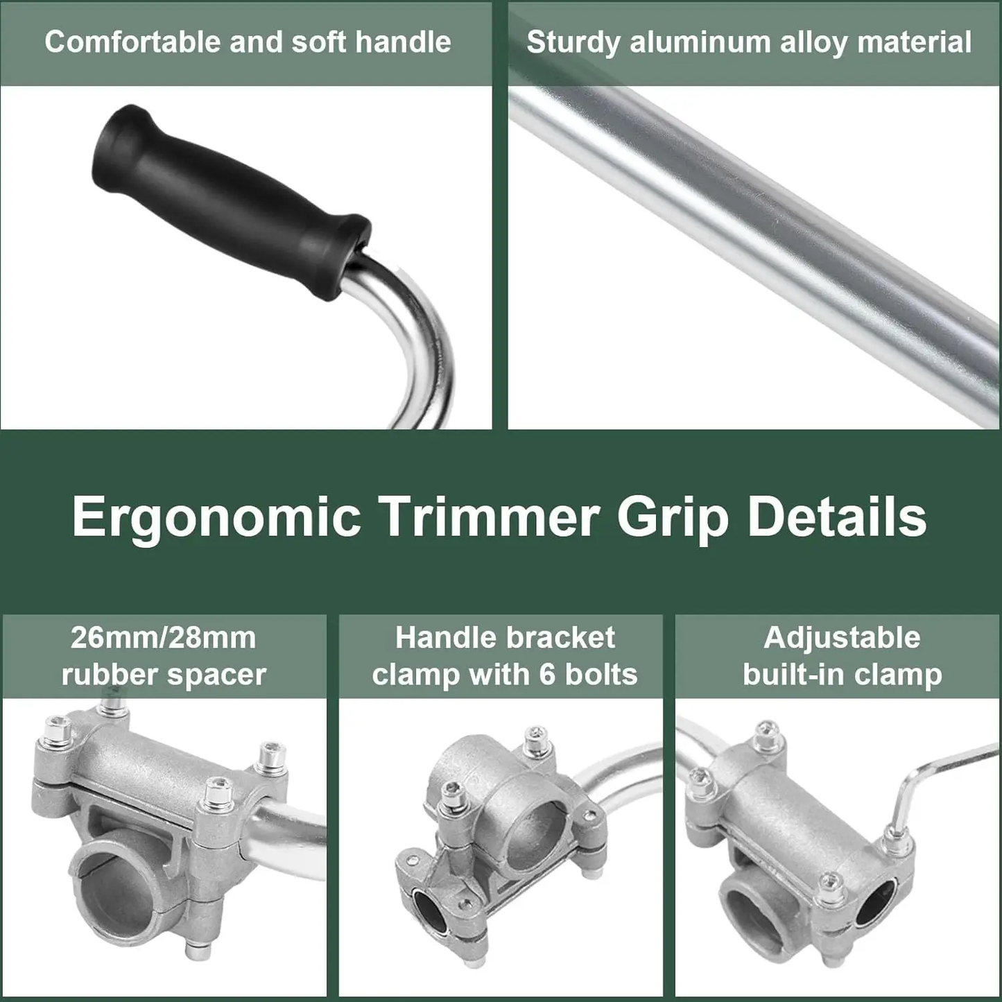🔥[5𝟎% 𝐎𝐅𝐅 𝐋𝐀𝐒𝐓 𝐓𝐇𝐑𝐄𝐄 𝐃𝐀𝐘𝐒]Grass Trimmer Handle, Aluminum Trimmer Handle with Bracket Clip, Multifunctional Garden Trimmer Handle, Power Tool Accessories-JKL