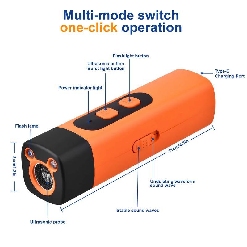 🔥[5𝟎% 𝐎𝐅𝐅 𝐋𝐀𝐒𝐓 𝐓𝐇𝐑𝐄𝐄 𝐃𝐀𝐘𝐒]【Fast Shipping】Professional Sonic Emitters Dog Training Tool Dog Bark Deterrent Device with LED Flashlight, 30ft Range Anti Bark Barking Dog Silencer,Rechargeable Portable dog barking stopper-JKL