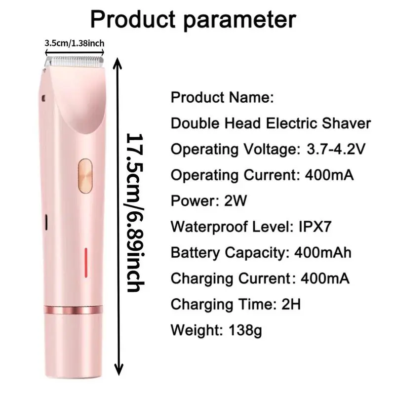 🔥[5𝟎% 𝐎𝐅𝐅 𝐋𝐀𝐒𝐓 𝐓𝐇𝐑𝐄𝐄 𝐃𝐀𝐘𝐒]Electric Bikini Trimmer for Women, Rechargeable 2 in 1 Body & Facial Hair Removal, Waterproof Wet & Dry Use Trimmer for Women-JKL