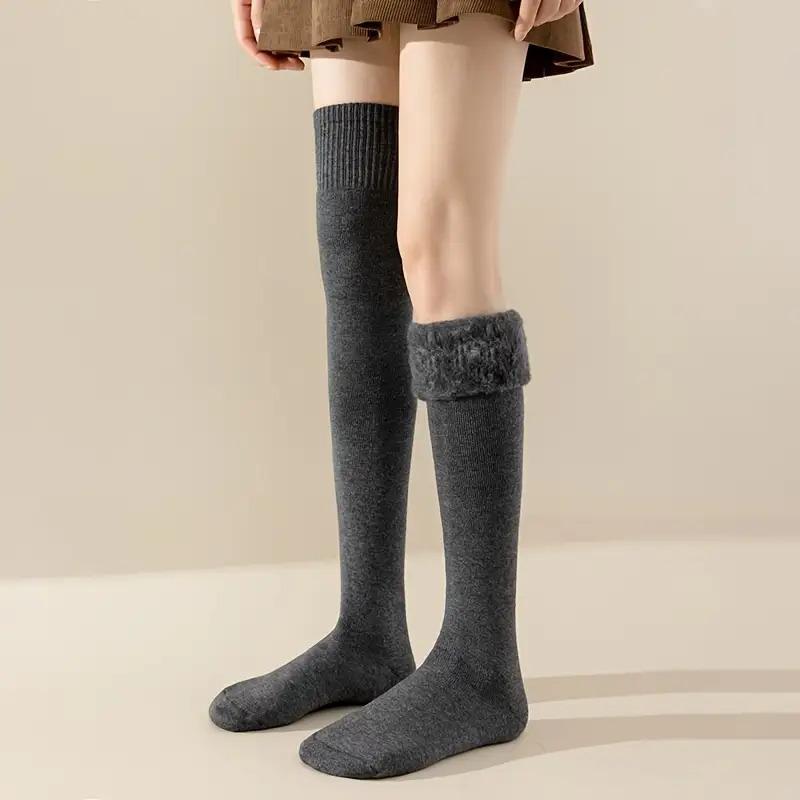 3-Pair Women's Heavy Duty Thermal Over-the-Knee socks - Extreme Cold Weather - Thick Insulated Leg Warmers, Everyday & Special Occasions, Winter Socks, Occasion Wear Warmth, Ribbed Cuff Warmth, Warm Weather Gear, Plush Fabric Interior-OA