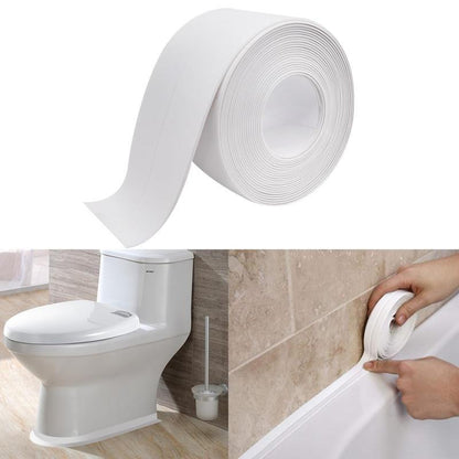 White Waterproof Caulk Tape 3.2m Self-Adhesive Sealing Tape for Bathroom Kitchen Sink Toilet Tub Edges Easy Application & Durability-OA